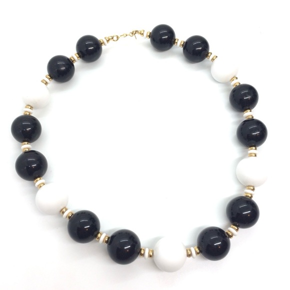 3/$30 VINTAGE MONET MONOCHROMATIC BAUBLE NECKLACE COLLAR CHUNKY BEADS WILMA - Picture 6 of 11